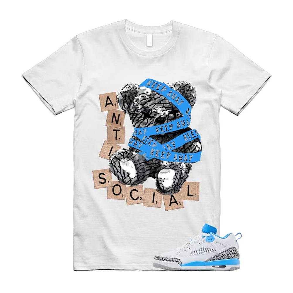 Spizike UNC University Blue White Wolf Grey Anthracite Low Shirt To Match Anti Social Butterfly T-Shirt 2024