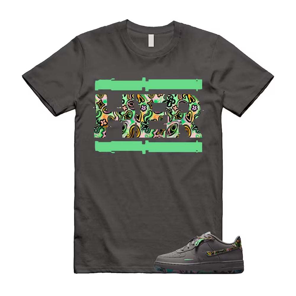 Air Force 1 Pencil Point Illusion Green Dark Raisin Grey 2026 Shirt To Match Her T-Shirt