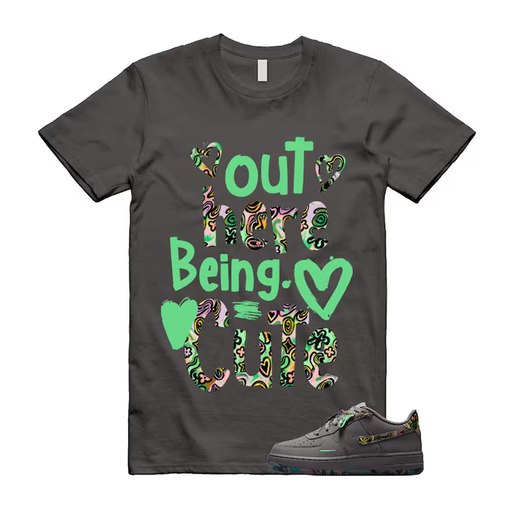 Air Force 1 Pencil Point Illusion Green Dark Raisin Grey 2026 Shirt To Match Out Here Being Cute T-Shirt