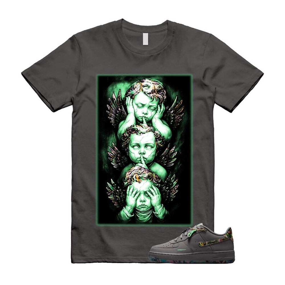 Air Force 1 Pencil Point Illusion Green Dark Raisin Grey 2026 Shirt To Match No Evil T-Shirt