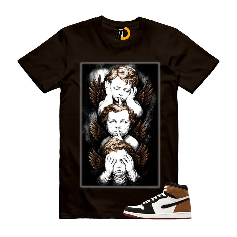 1 Love Letter Shadow Brown White Light British Tan Air High 2026 Shirt To Match No Evil T-Shirt