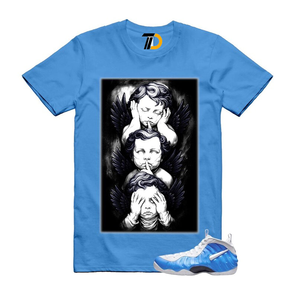 Foamposite University Blue White Midnight Navy Air Pro 2026 Shirt To Match No Evil T-Shirt