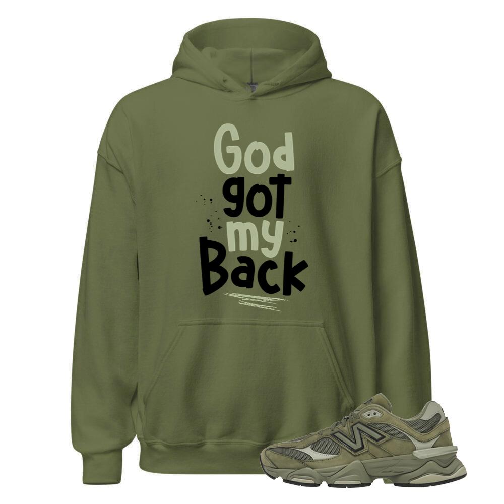 New Balance 9060 Dark Olivine Shirt to Match God Got My Back, Hoodie U9060ZGD Match Sneaker Tee