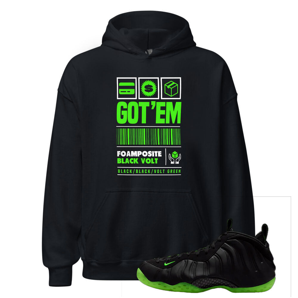 Foamposite Volt Black Air One Hoodie To Match Got'Em Hoodie 2025