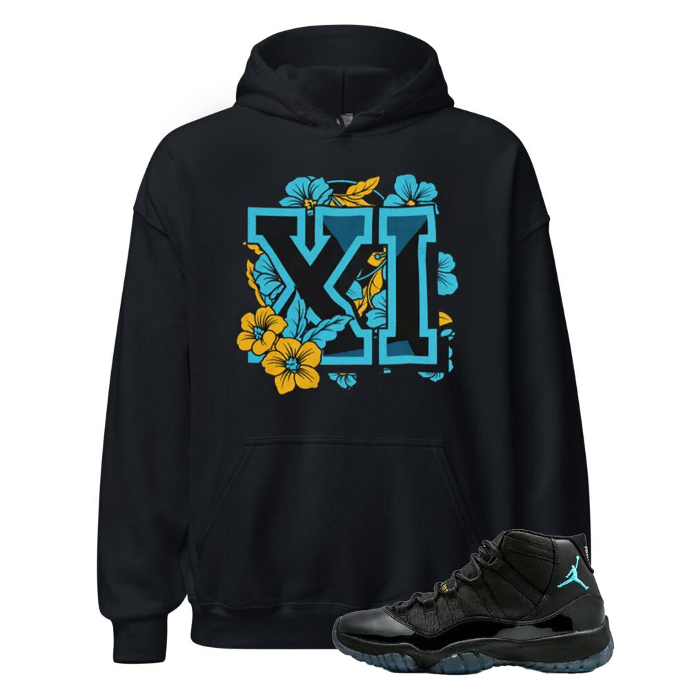 11 Retro Gamma Blue Hoodie To Match XI Floral Hoodie 2025