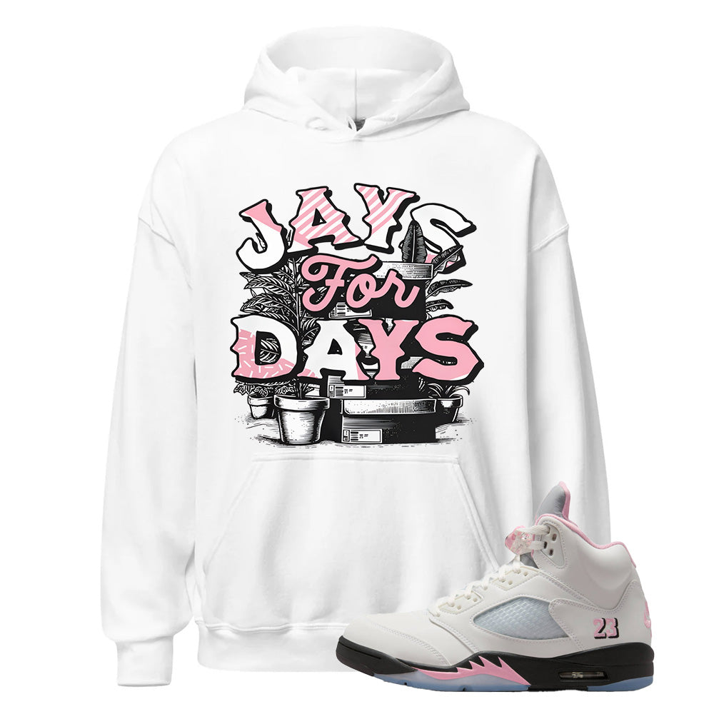 Stacked Jordan 5 Medium Soft Pink 35th Anniversary Hoodie to Match 130690-125 Match Sneaker Tee