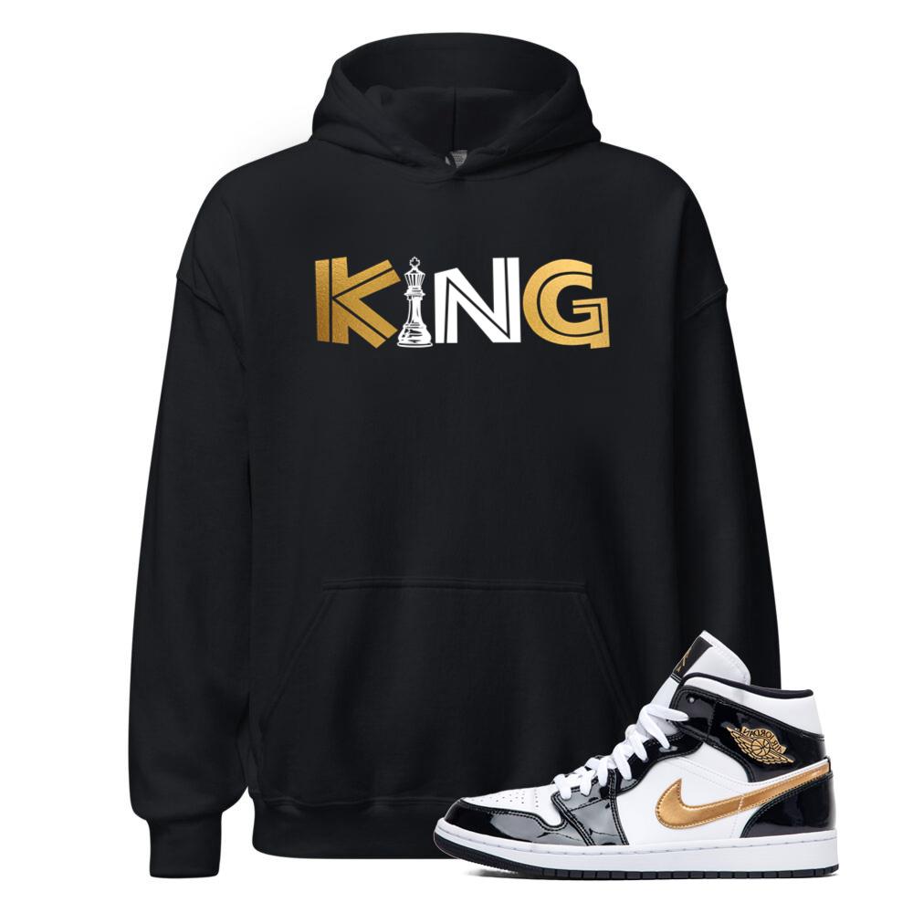 1 Metallic Gold Patent Black White Hoodie To Match King Hoodie, Match Sneaker Tee 2023