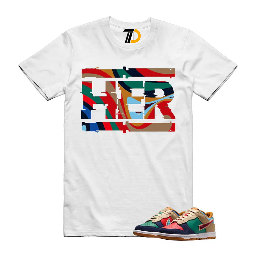 Dunk Midnight Navy Green Noise Low GS Mismatched Shirt To Match Her Streetwear T-Shirt 2026