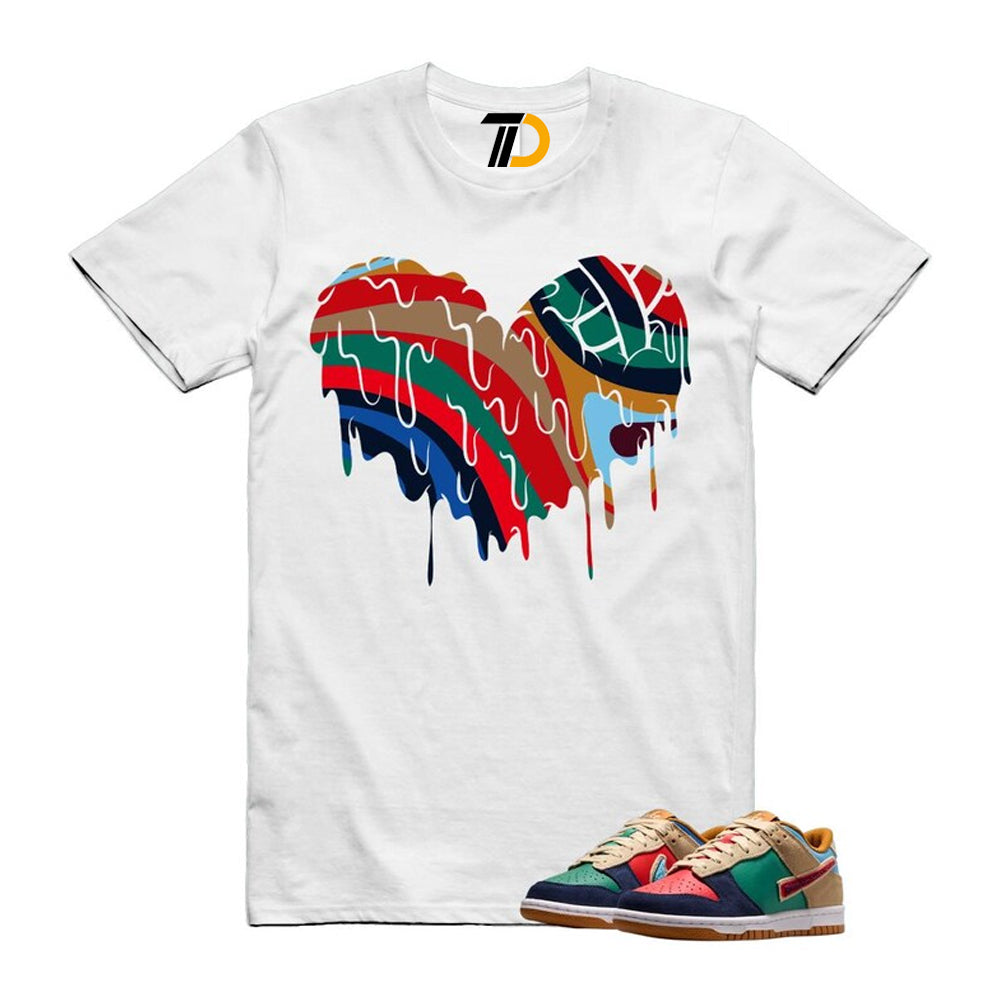 Dunk Midnight Navy Green Noise Low GS Mismatched Shirt To Match Drippy Heart Streetwear T-Shirt 2026