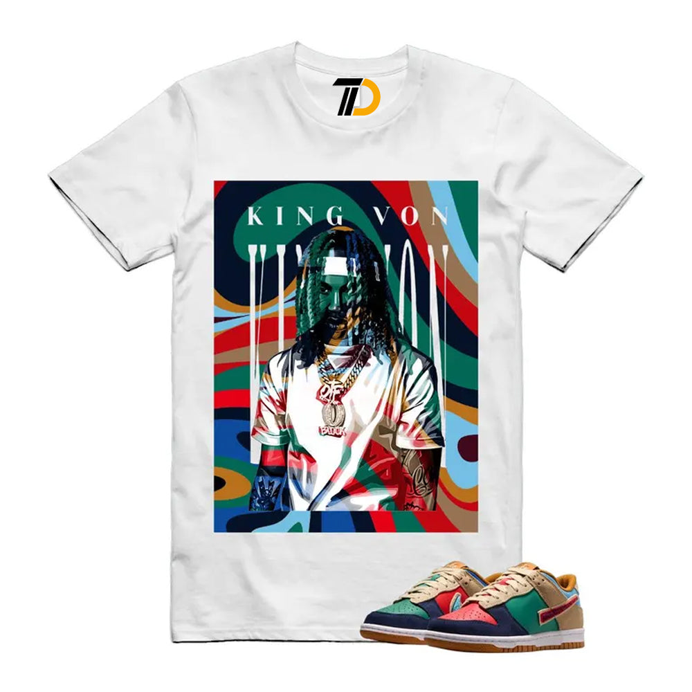 Dunk Midnight Navy Green Noise Low GS Mismatched Shirt To Match King Von Streetwear T-Shirt 2026