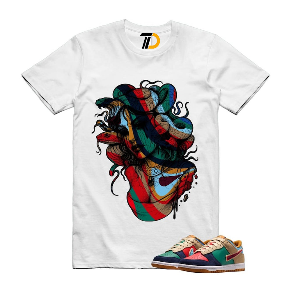 Dunk Midnight Navy Green Noise Low GS Mismatched Shirt To Match Snakes Streetwear T-Shirt 2026