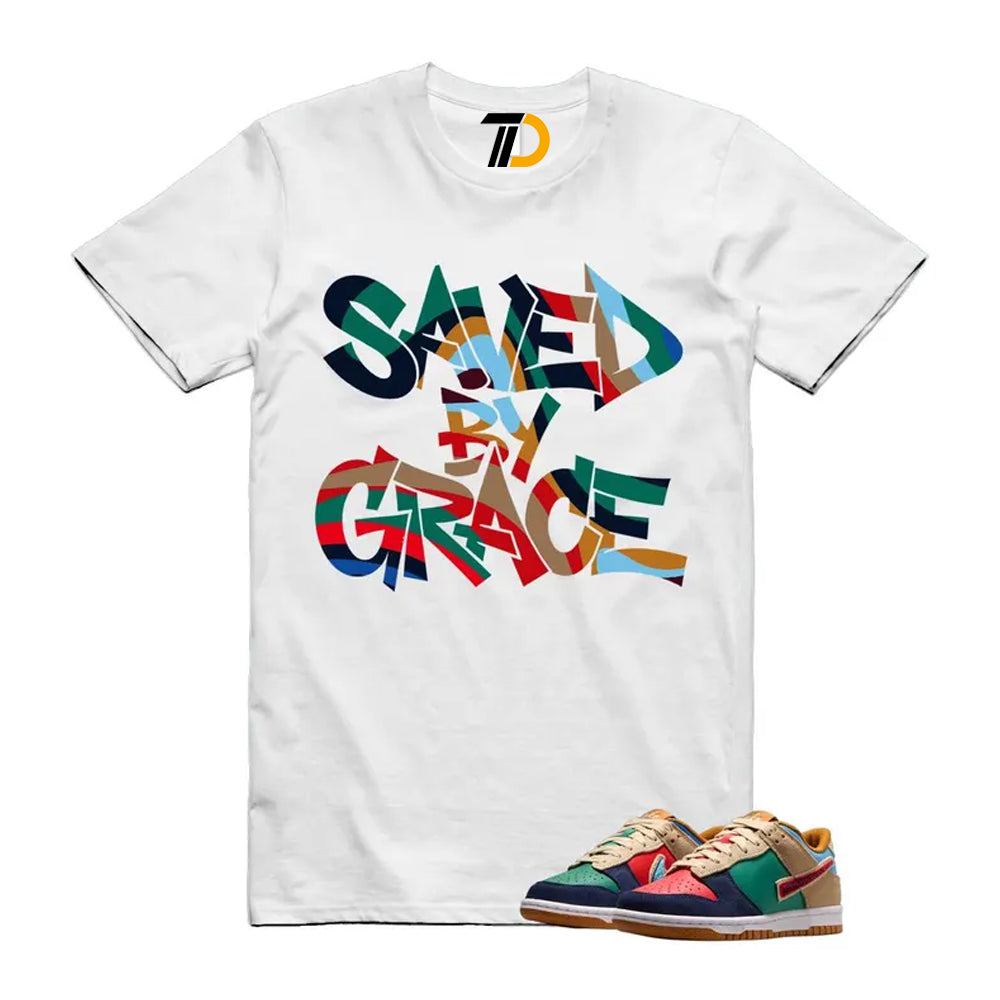 Dunk Midnight Navy Green Noise Low GS Mismatched Shirt To Match Saved By Grace Streetwear T-Shirt 2026