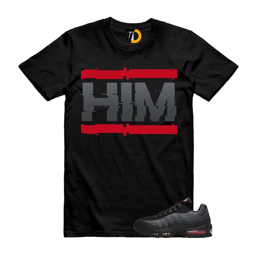Air Max 95 Big Bubble Black Anthracite Dark Smoke Grey Red Shirt To Match Him Streetwear T-Shirt 2026