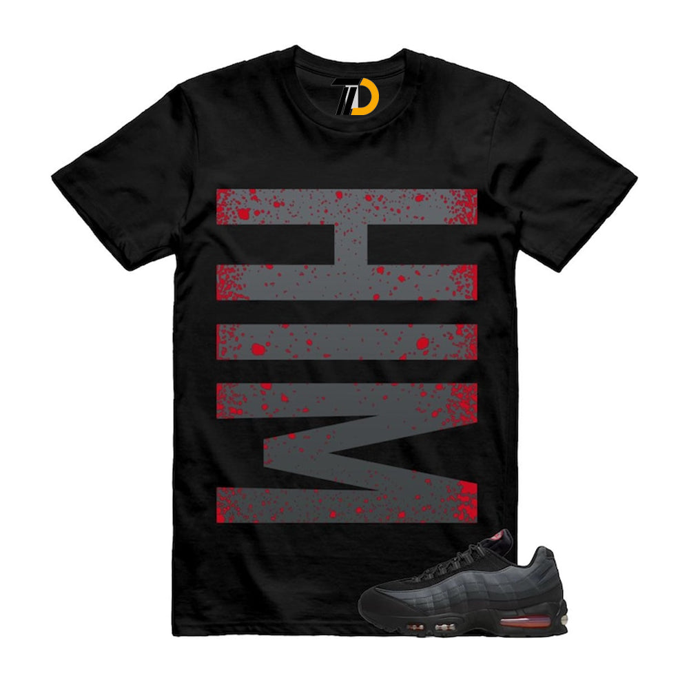 Air Max 95 Big Bubble Black Anthracite Dark Smoke Grey Red Shirt To Match Him Vert Streetwear T-Shirt 2026