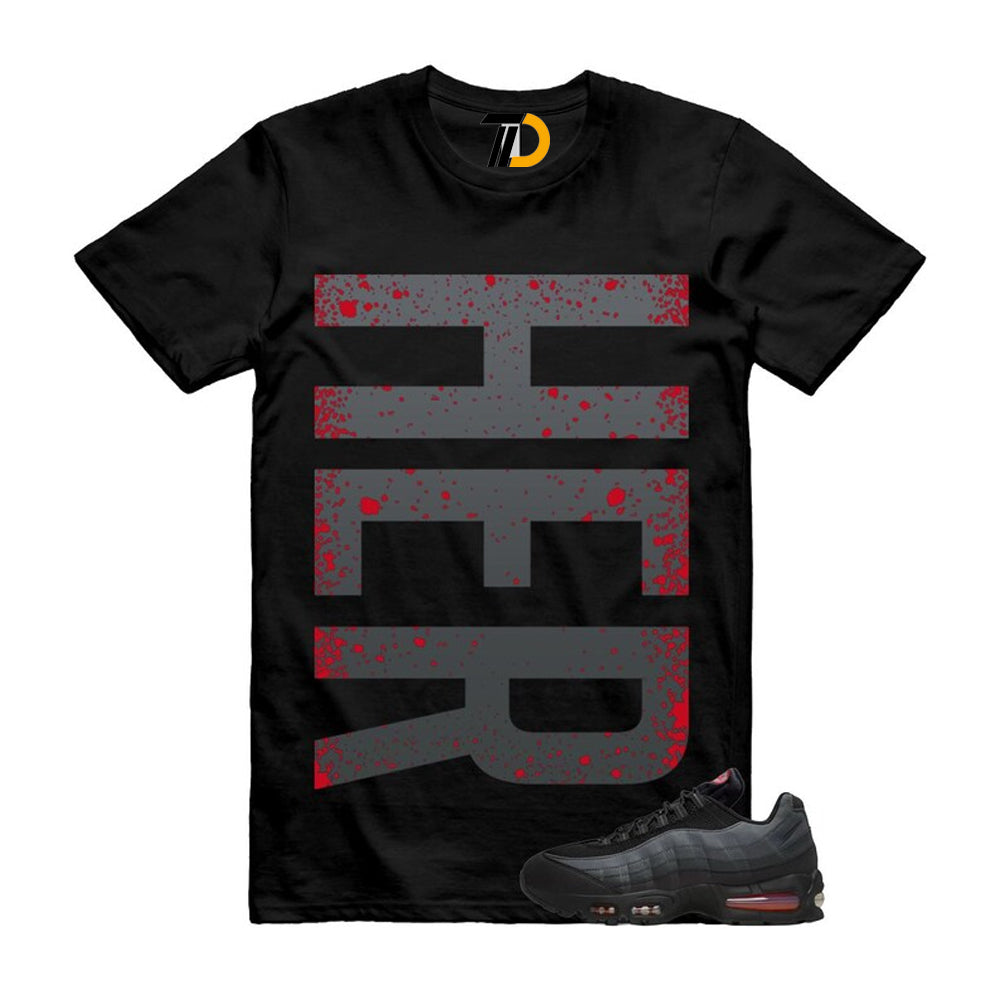 Air Max 95 Big Bubble Black Anthracite Dark Smoke Grey Red Shirt To Match Her Vert Streetwear T-Shirt 2026