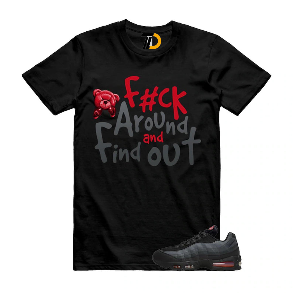 Air Max 95 Big Bubble Black Anthracite Dark Smoke Grey Red Shirt To Match Fck Streetwear T-Shirt 2026