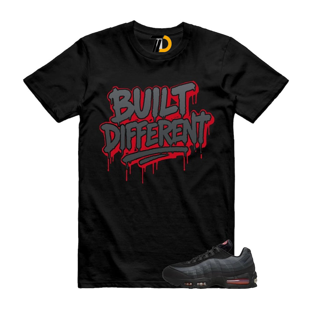 Air Max 95 Big Bubble Black Anthracite Dark Smoke Grey Red Shirt To Match Built Different Streetwear T-Shirt 2026