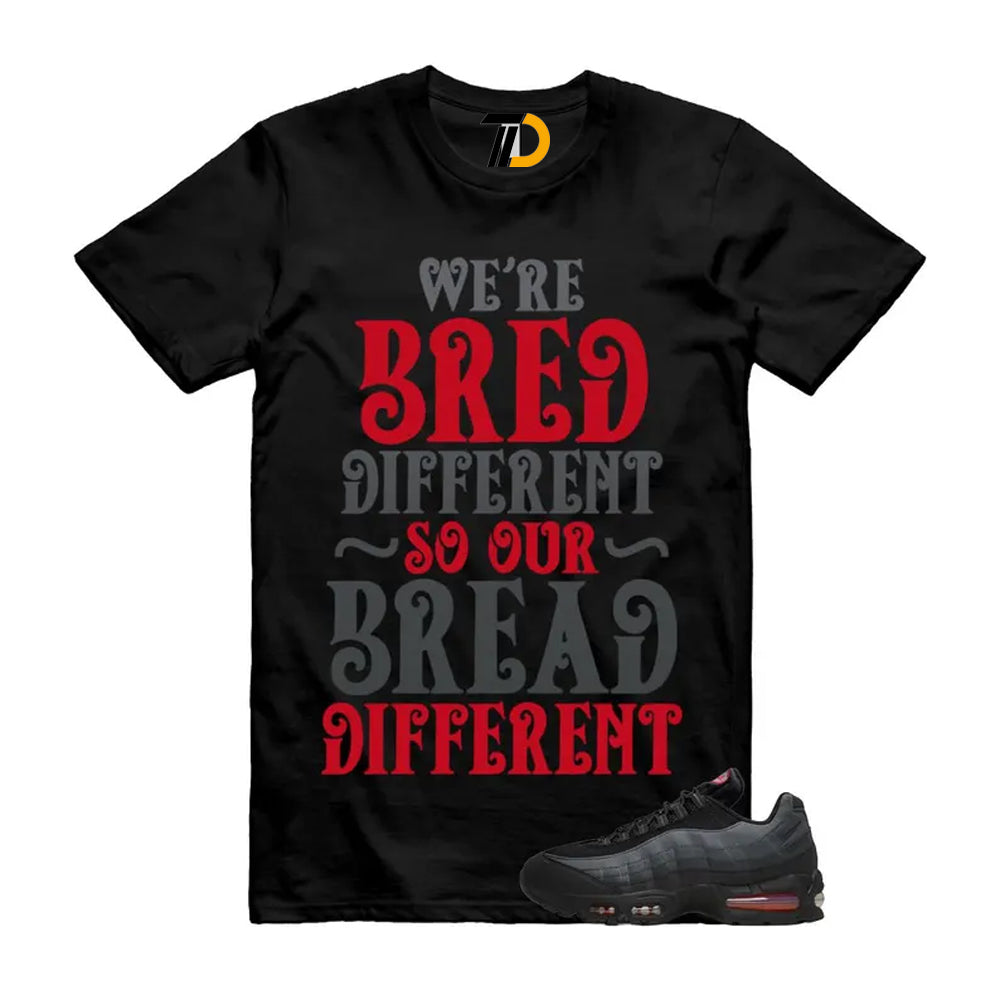 Air Max 95 Big Bubble Black Anthracite Dark Smoke Grey Red Shirt To Match Bread Streetwear T-Shirt 2026