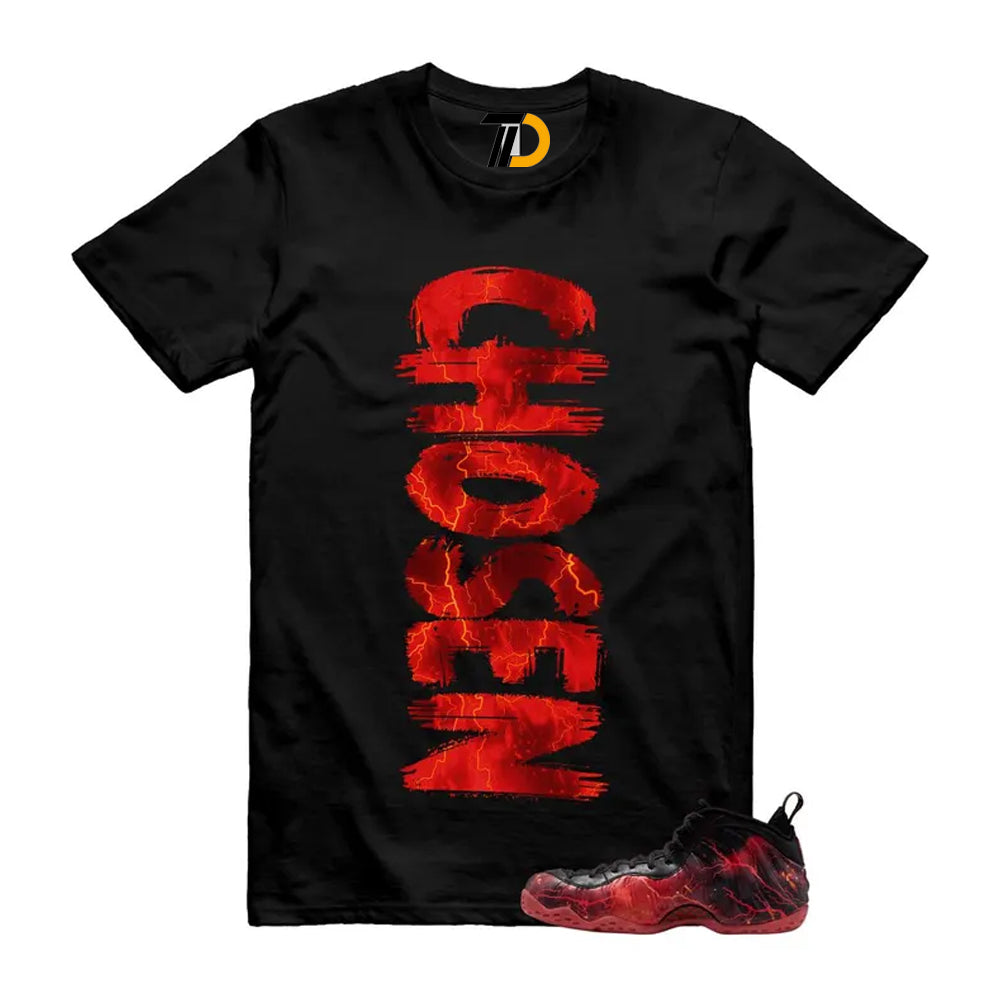 Foamposite One Stranger Black Bright Crimson Off Noir Red Lightning Stormy Air Shirt To Match Chosen Streetwear T-Shirt 2026