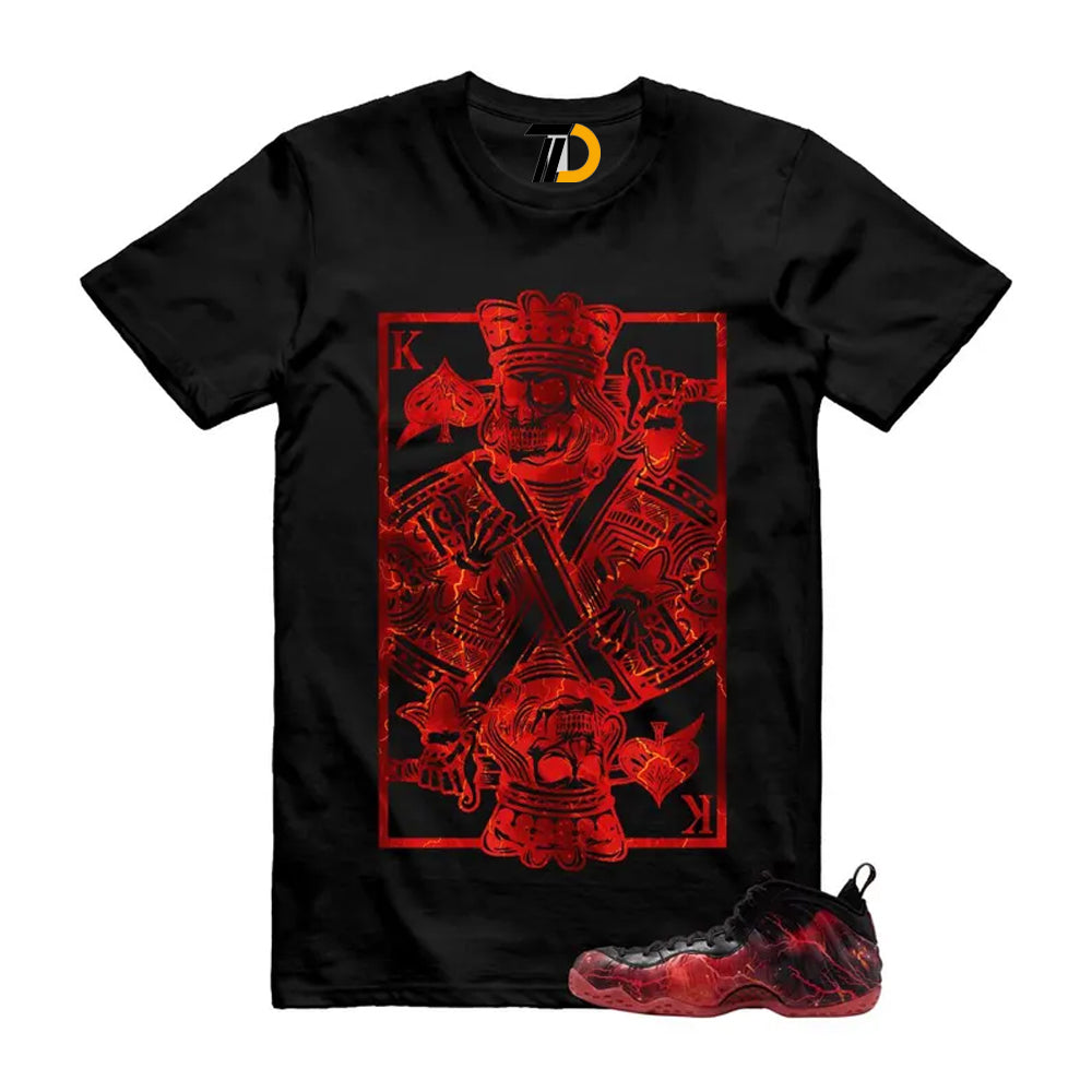 Foamposite One Stranger Black Bright Crimson Off Noir Red Lightning Stormy Air Shirt To Match King Card Streetwear T-Shirt 2026