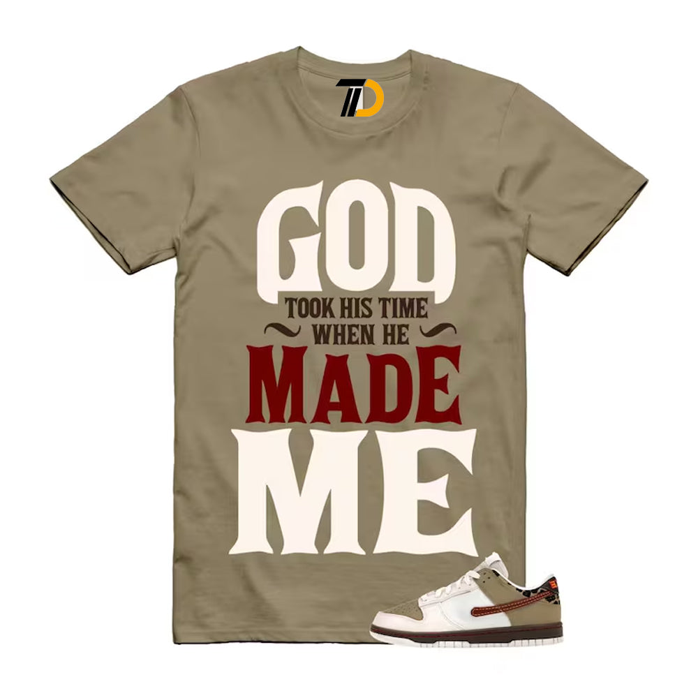 Dunk Khaki Team Red Pearl White Baroque Brown Low Shirt To Match God Took His Time Streetwear T-Shirt 2025