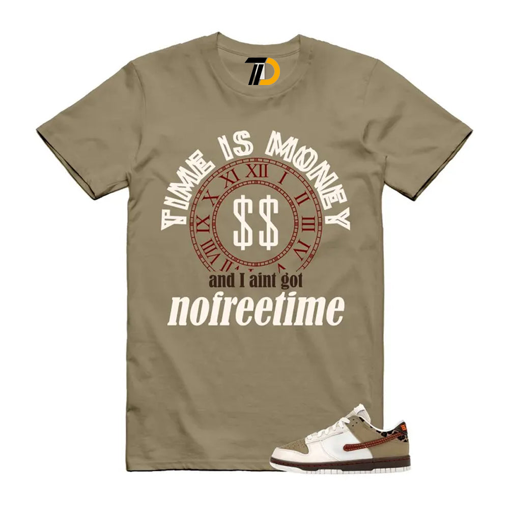 Dunk Khaki Team Red Pearl White Baroque Brown Low Shirt To Match Time Is Money Streetwear T-Shirt 2025