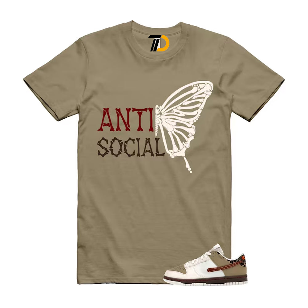 Dunk Khaki Team Red Pearl White Baroque Brown Low Shirt To Match Anti Social Butterfly Streetwear T-Shirt 2025