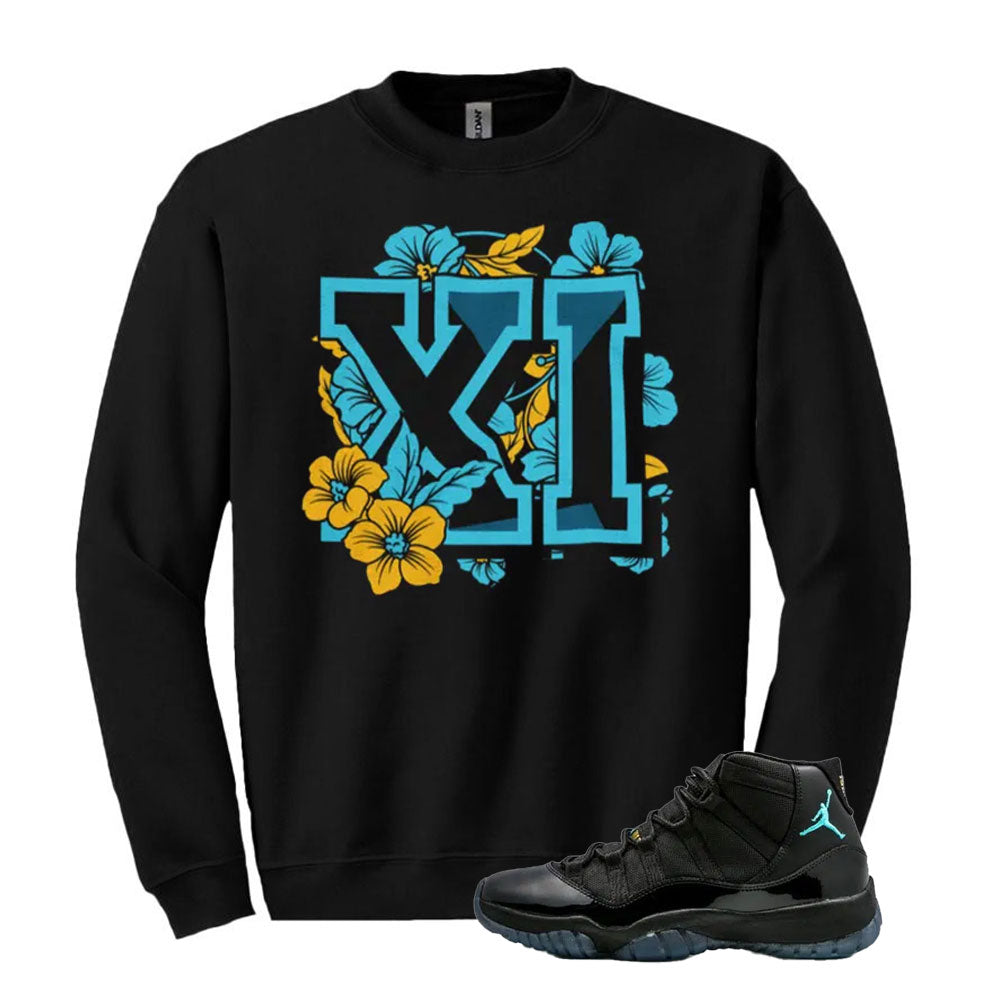 11 Retro Gamma Blue Sweatshirt To Match XI Floral Sweatshirt 2025