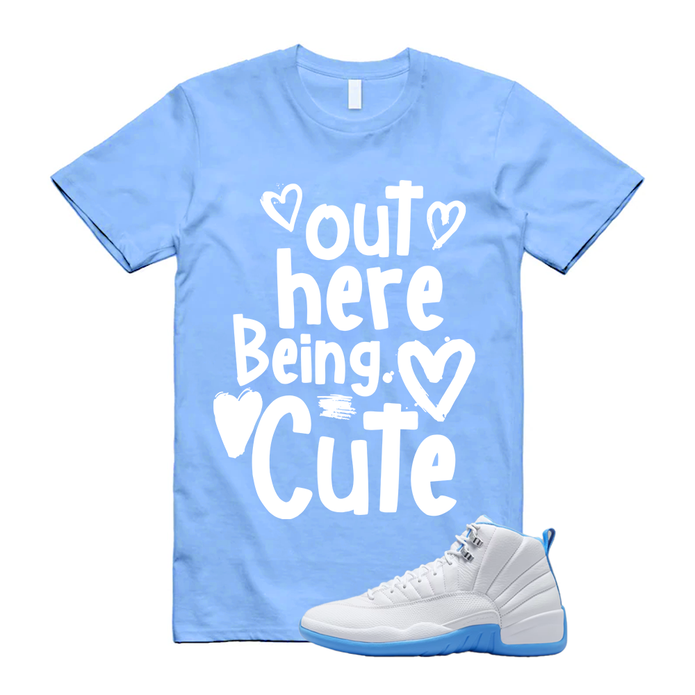 Air Jordan 12 MELO White University Blue – Shirt to Match – Out Here Being Cute, CT8013-112, Match Sneaker Tee