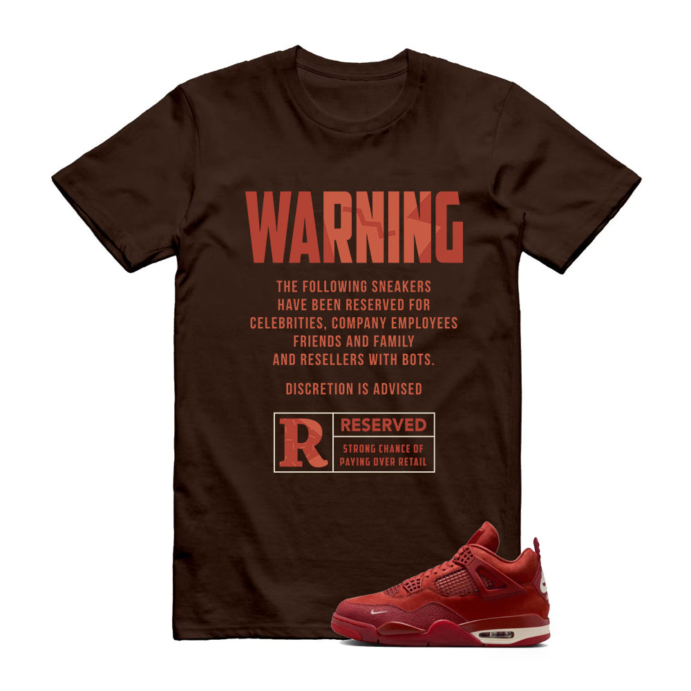 Jordan 4 Brick By Brick Brown T Shirt Match Reserved T-Shirt, Match Sneaker Tee 2025