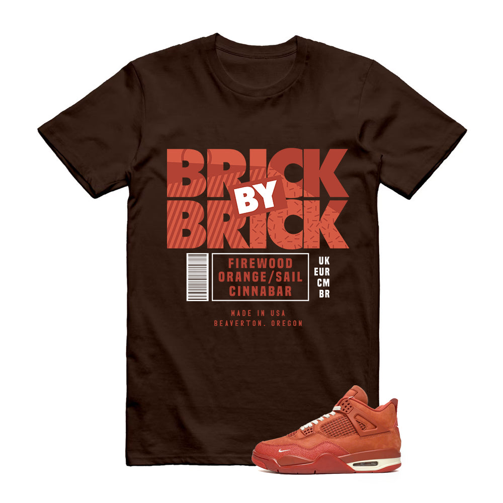 Jordan 4 Brick By Brick Brown T Shirt Match Label T-Shirt, Match Sneaker Tee 2025