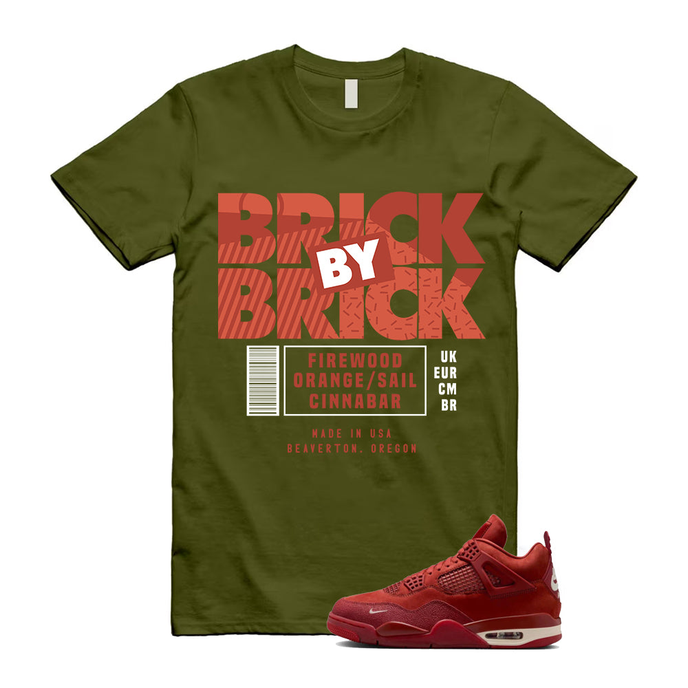 Jordan 4 Brick By Brick Green T Shirt Match Label T-Shirt, Match Sneaker Tee 2025