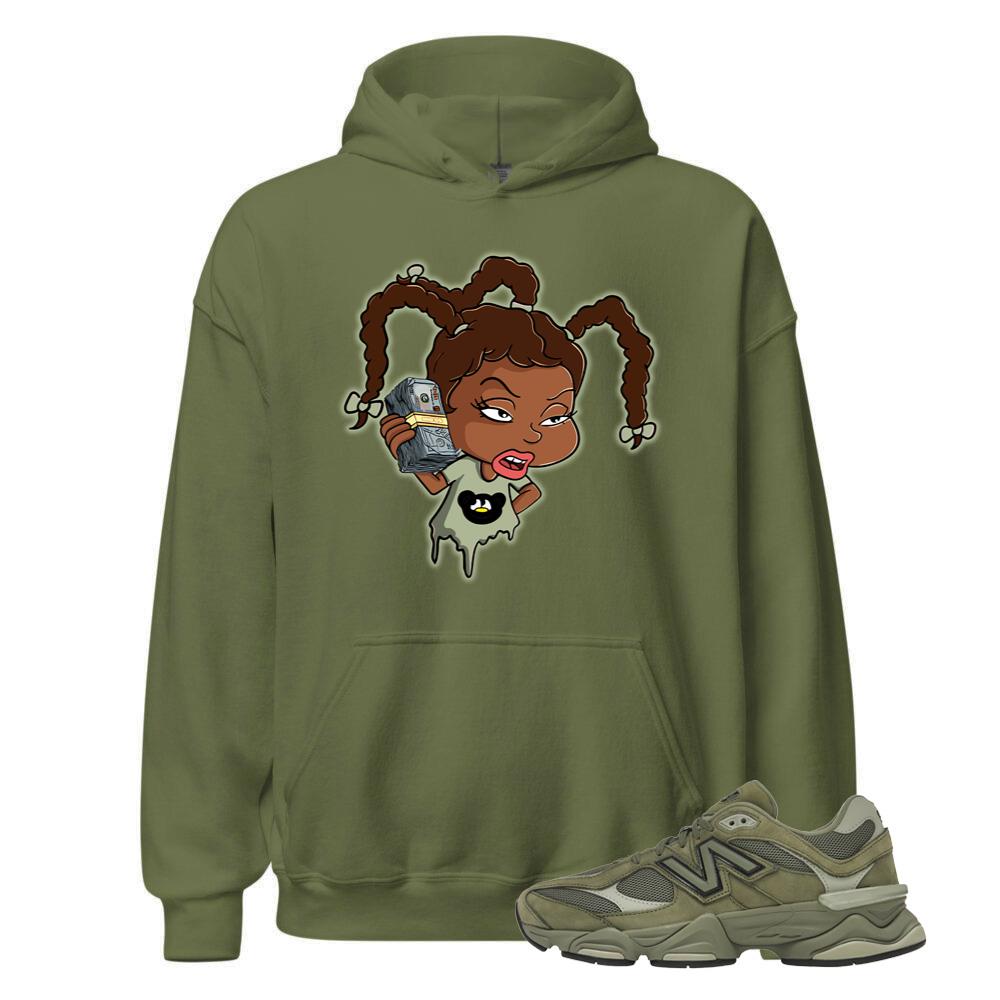 New Balance 9060 Dark Olivine Shirt to Match Paper Chasers Girl, Hoodie U9060ZGD Match Sneaker Tee