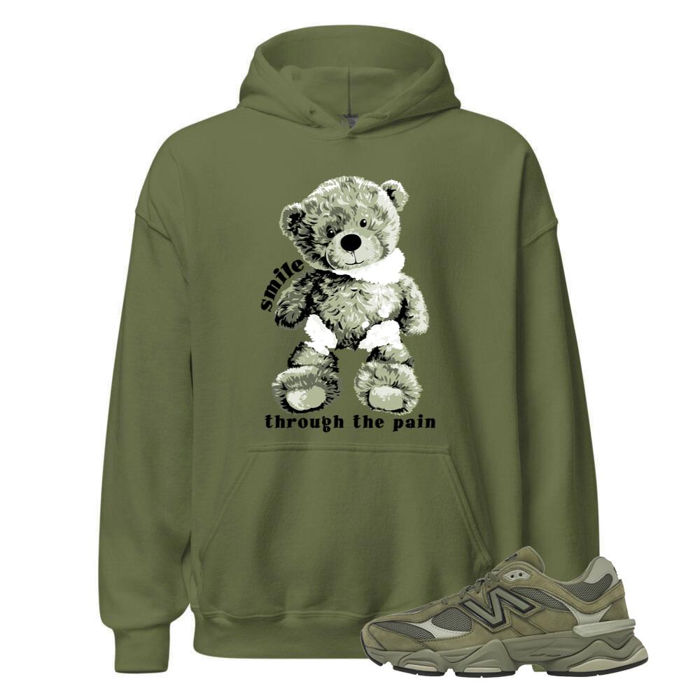 New Balance 9060 Dark Olivine Shirt to Match Smile Through The Pain, Hoodie U9060ZGD Match Sneaker Tee