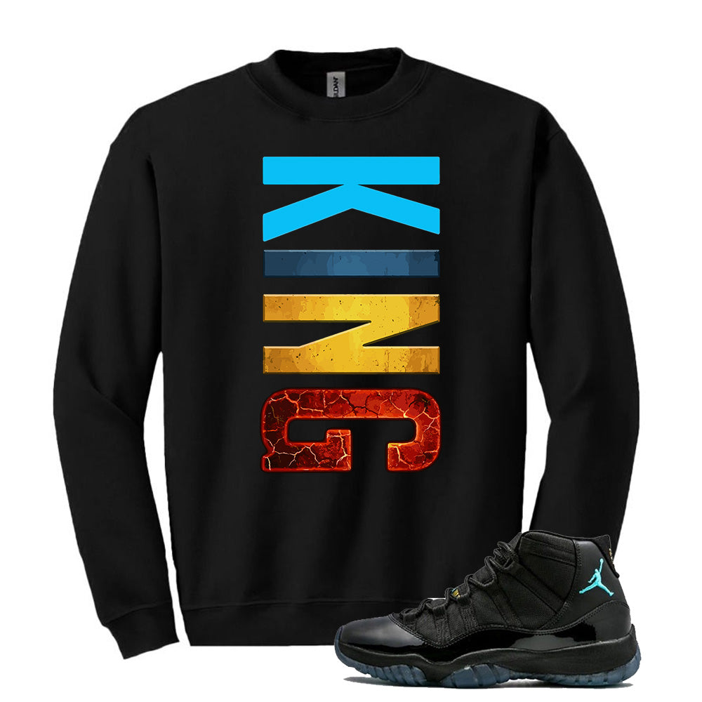 Air Jordan 11 Gamma Blue King Sweatshirt to Match 378037-006, Match Sneaker Tee