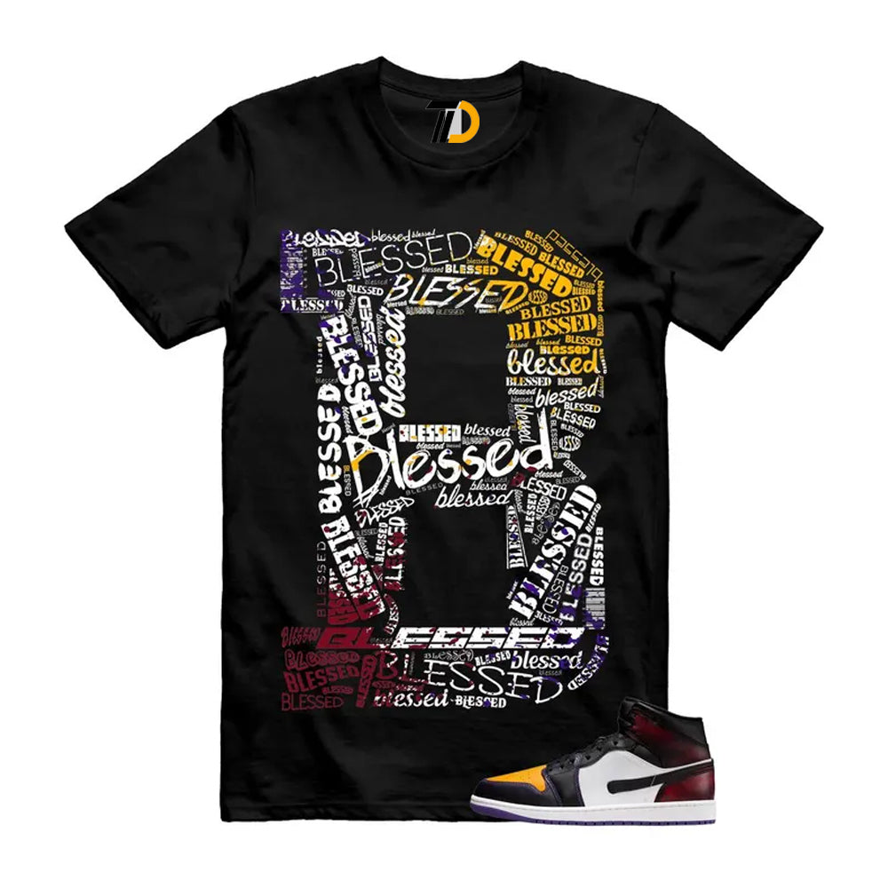 1 LA to Chicago Black White Red Court Purple Yellow Mid Shirt To Match B Blessed T-Shirt 2026