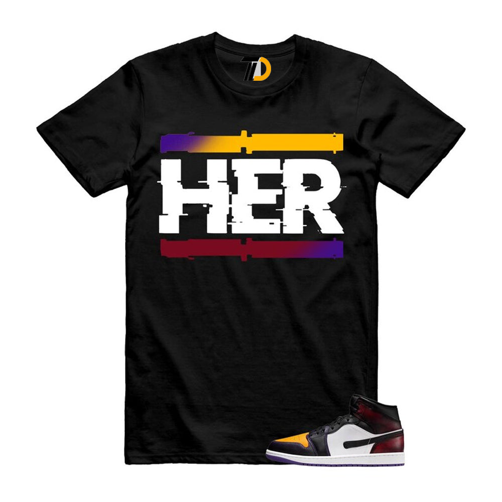 1 LA to Chicago Black White Red Court Purple Yellow Mid Shirt To Match Her T-Shirt 2026