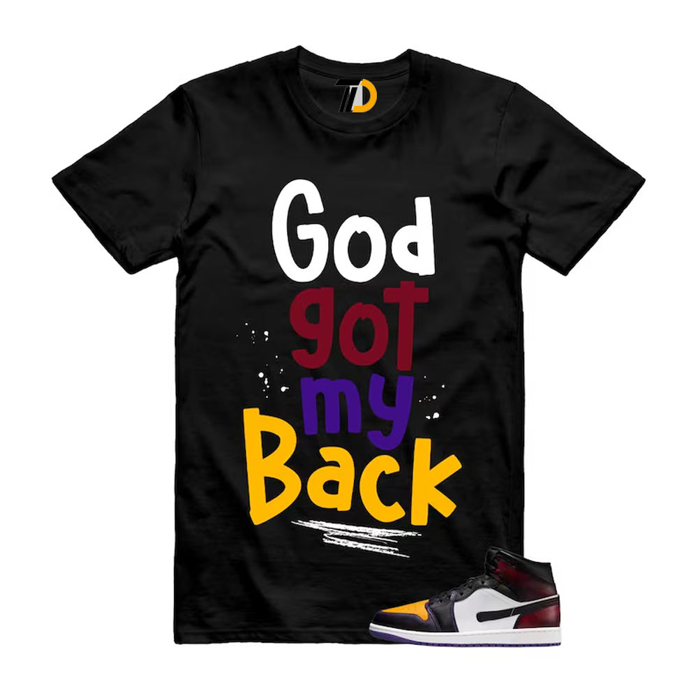 1 LA to Chicago Black White Red Court Purple Yellow Mid Shirt To Match God Got My Back T-Shirt 2026
