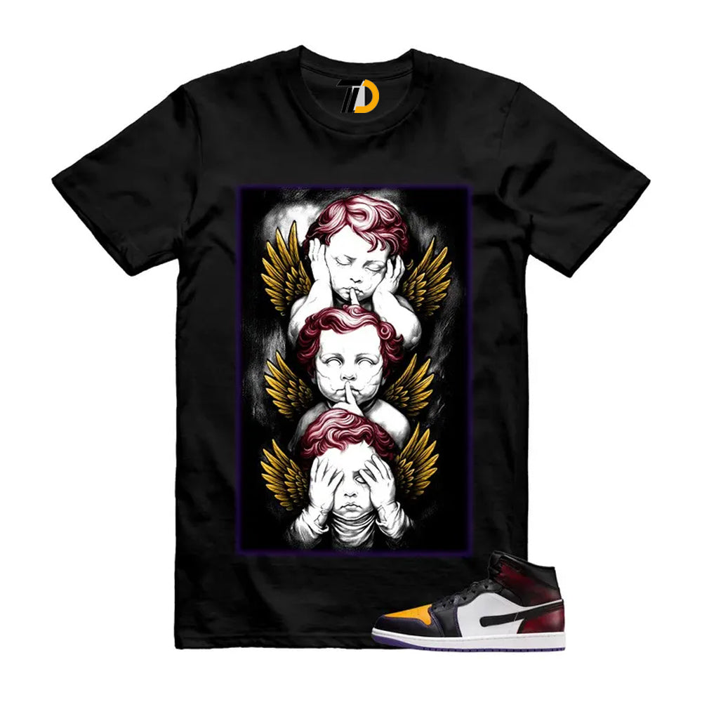 1 LA to Chicago Black White Red Court Purple Yellow Mid Shirt To Match No Evil T-Shirt 2026