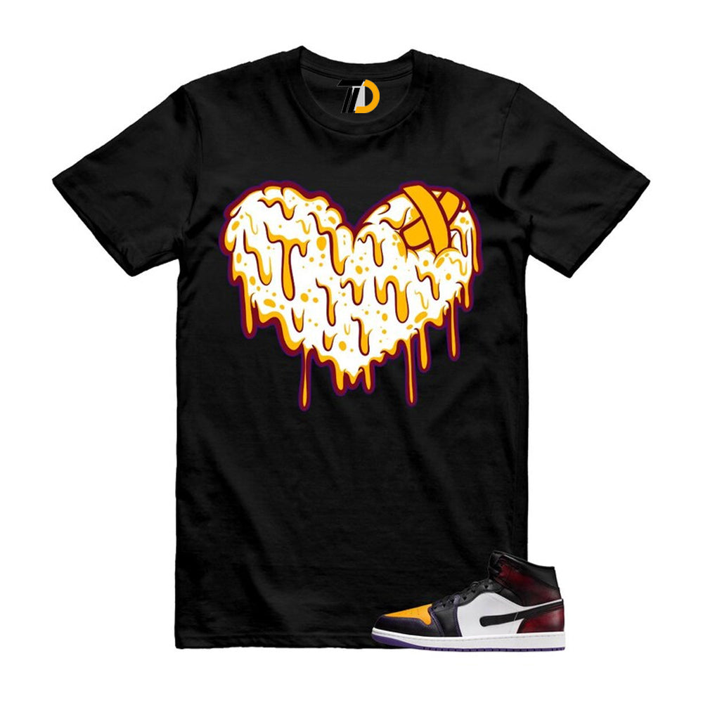 1 LA to Chicago Black White Red Court Purple Yellow Mid Shirt To Match Drippy Heart T-Shirt 2026