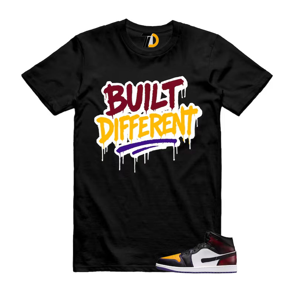 1 LA to Chicago Black White Red Court Purple Yellow Mid Shirt To Match Built Different T-Shirt 2026