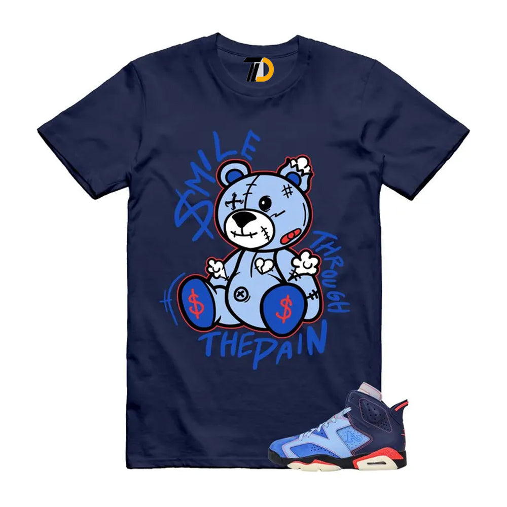 6 Blueberry Awake NY Midnight Navy Infrared 23 Game Shirt To Match Smile Through The Pain T-Shirt 2026