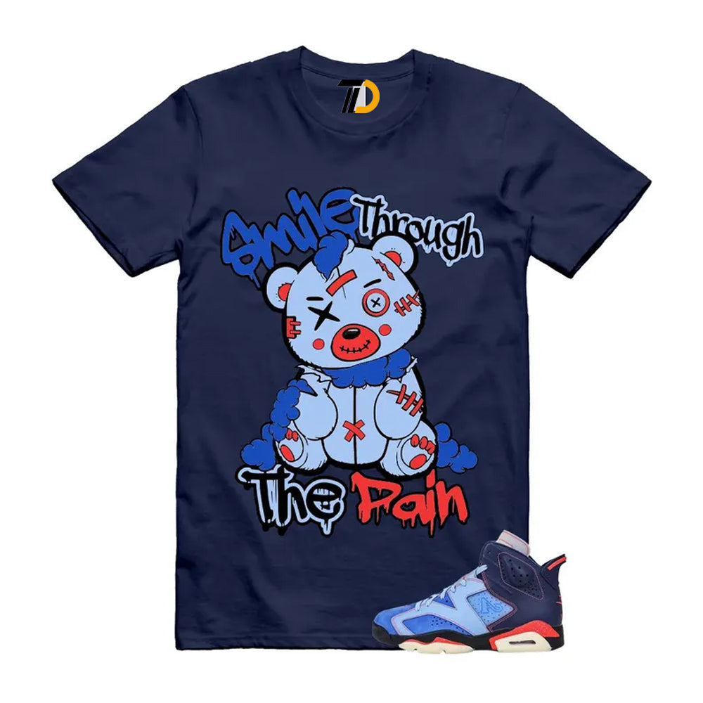 6 Blueberry Awake NY Midnight Navy Infrared 23 Game Shirt To Match Smile Through The Pain T-Shirt 2026