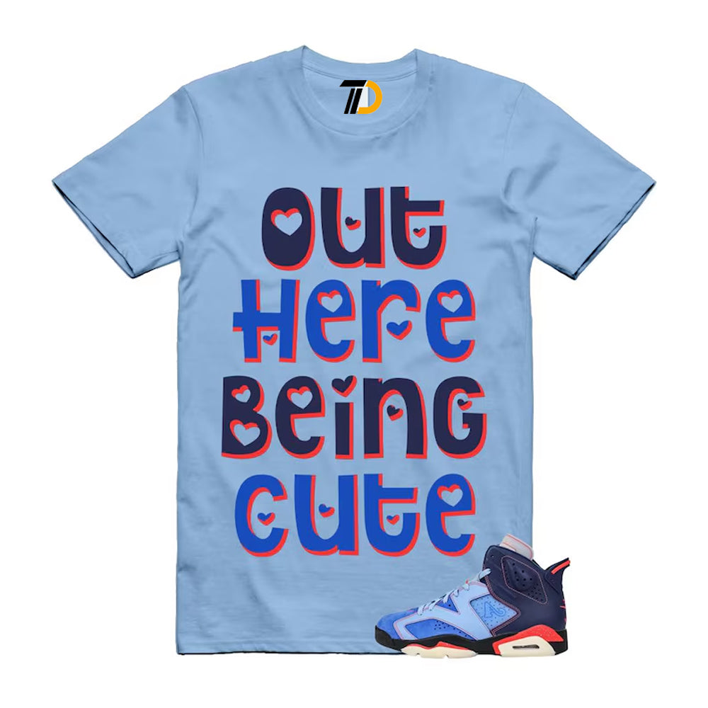 6 Blueberry Awake NY Midnight Navy Infrared 23 Game Shirt To Match Out Here Being Cute T-Shirt 2026