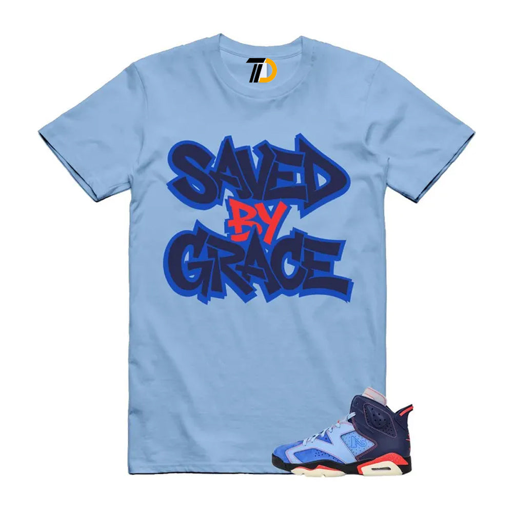 6 Blueberry Awake NY Midnight Navy Infrared 23 Game Shirt To Match Saved By Grace T-Shirt 2026