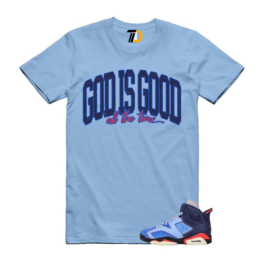 6 Blueberry Awake NY Midnight Navy Infrared 23 Game Shirt To Match God Is Good T-Shirt 2026