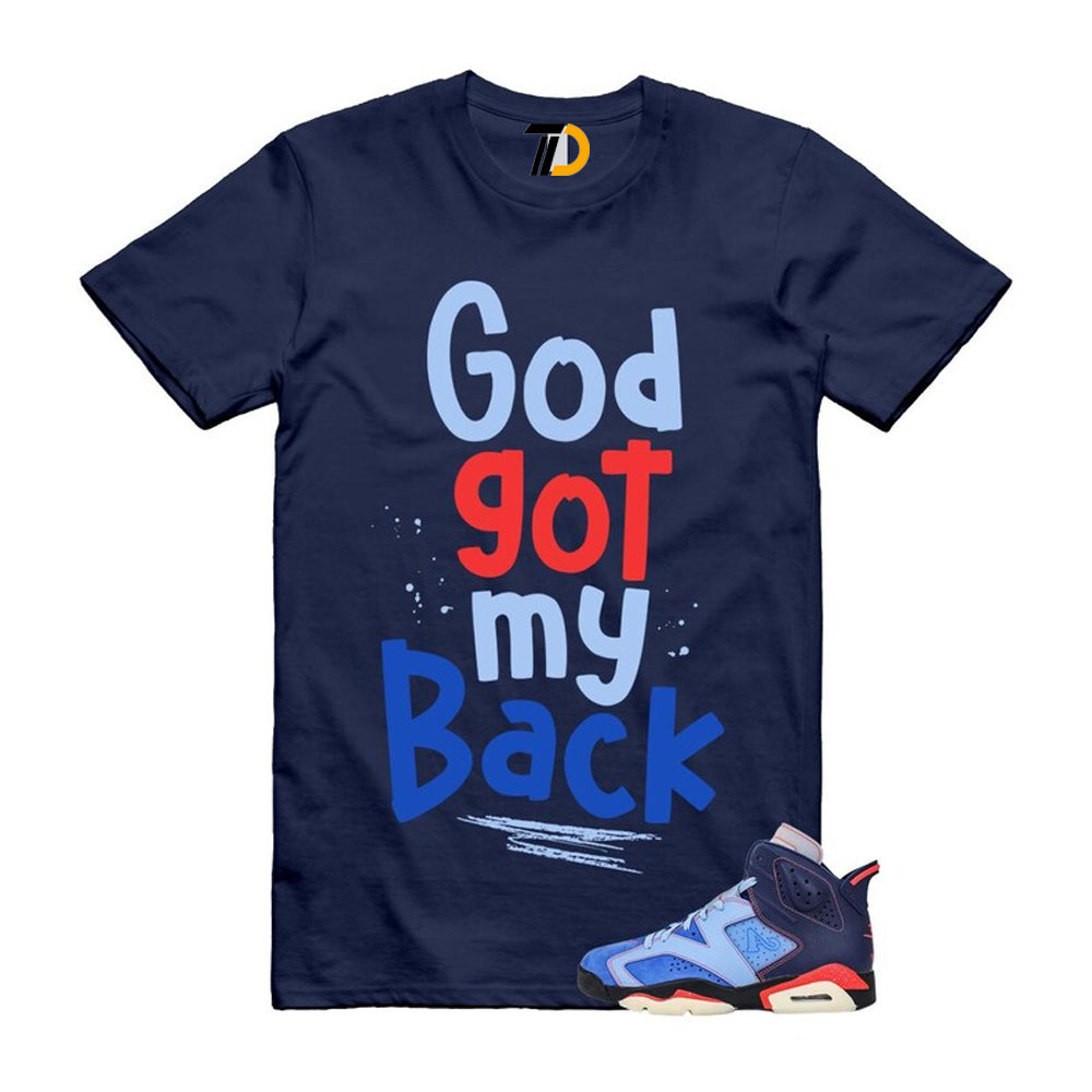6 Blueberry Awake NY Midnight Navy Infrared 23 Game Shirt To Match God Got My Back T-Shirt 2026