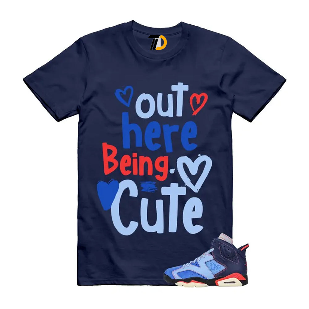 6 Blueberry Awake NY Midnight Navy Infrared 23 Game Shirt To Match Out Here Being Cute T-Shirt 2026