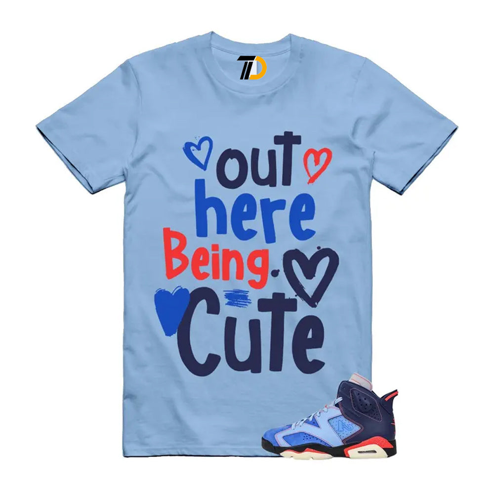 6 Blueberry Awake NY Midnight Navy Infrared 23 Game Shirt To Match Out Here Being Cute T-Shirt 2026
