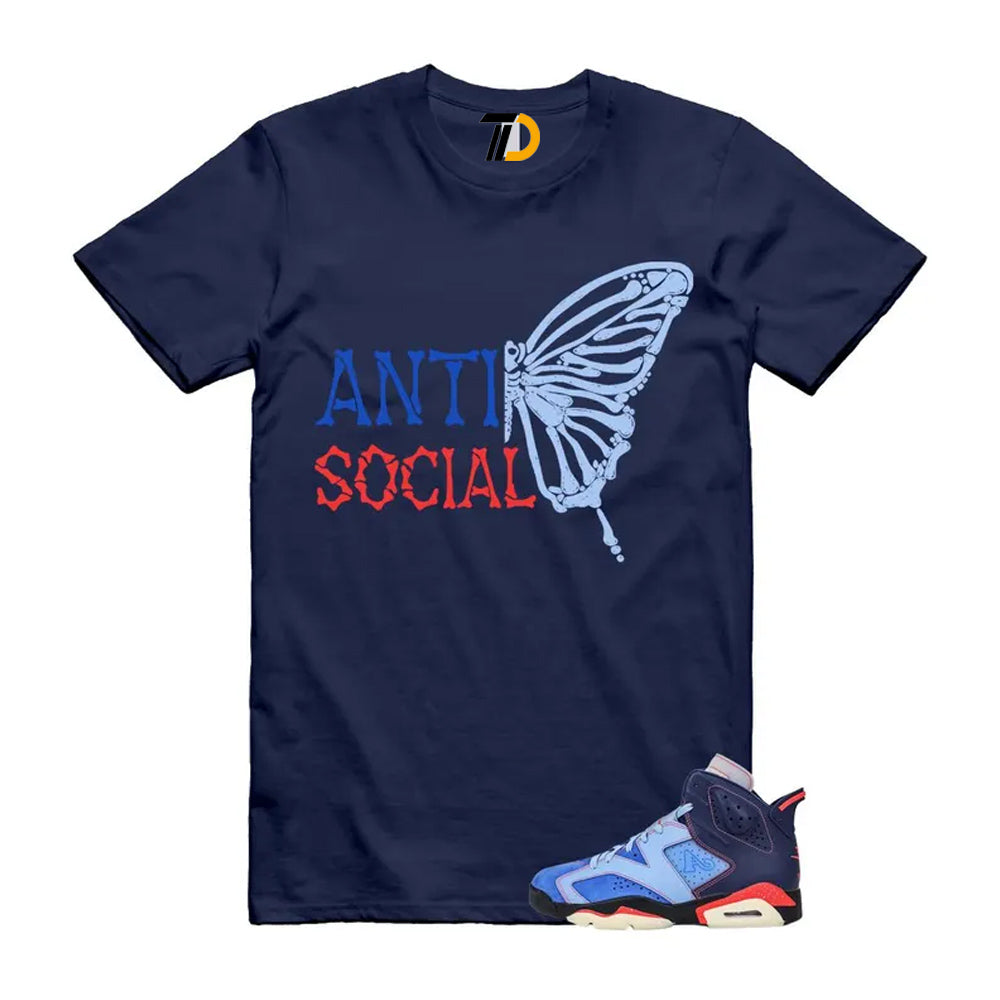 6 Blueberry Awake NY Midnight Navy Infrared 23 Game Shirt To Match Anti Social Butterfly T-Shirt 2026